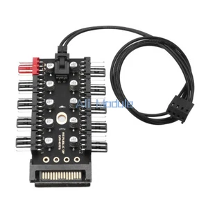 Splitter hub ventole di raffreddamento PC 12 V PWM Sata alimentatore controller velocità - Foto 1 di 6