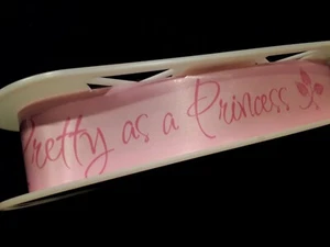 NEW BOLT: Pink "Pretty as a Princess" apparel trim- 10 yards - Picture 1 of 4