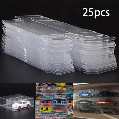 25PCS Clear PVC Plastic Boxes 1/64 Car Model Display Box Wedding Favours Boxes - Image 1 of 4