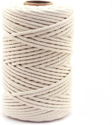 Hilo Macramé Algodón Cordón para -5mm×100m- Hilo - 100% Algodón Natural - Imagen 1 de 4