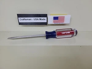 Craftsman 41581 Flat Slot Screwdriver 3/16" Tip WF 4" Square Shaft NOS USA - Foto 1 di 11