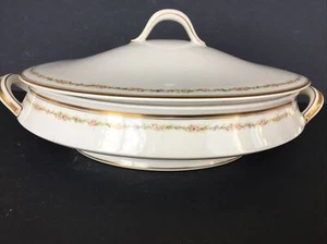Cazuela cubierta ovalada Theodore Haviland plato de verduras Schleiger 626 oro rosa - Imagen 1 de 12