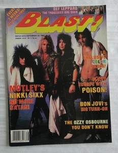 Vintage Magazine Blast! Sept 1987 Motley Crue Poison Bon Jovi Ozzy           140 - Picture 1 of 13