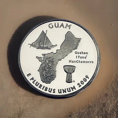 2009 S Guam US Territories Quarter Clad 25c Proof Coin - Image 1 of 2