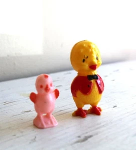 2er Set Hartplastik Knickerbocker Küken Ostern Vintage 50er Dimestore Toys - Bild 1 von 6