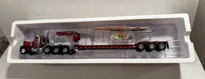 1:50 WSI Peterbilt 379 con grúa Rogers Lowboy Bay de 3 ejes roja Foto 1 de 4