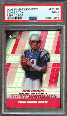 Tom Brady 2008 Topps Finest Moments Refractor New England Patriots PSA 9 - Image 1 of 2