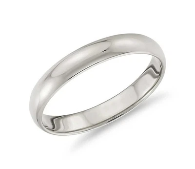 Anillo banda clásica simple de 4 mm de ancho relleno de oro real de 18 quilates para hombre y mujer talla 6-12 F253 Foto 1 de 3