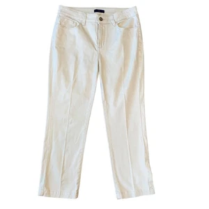 NWOT NYDJ Slim Fit Straight Cut twill jeans CREAM Women's Size 8P - Picture 1 of 9