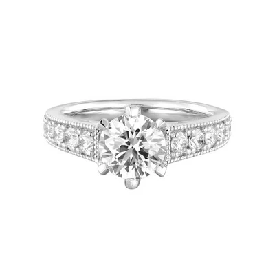 14K White Gold Lab Grown Diamond Engagement Ring MZ12277 - Image 1 of 4