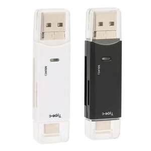 Card Reader 3 In 1 USB2.0 Micro Type C High Speed Sturdy Stable Memory Card R FY - Afbeelding 1 van 22