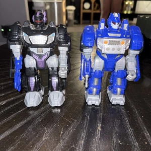 Vintage Hap-P-Kid Robot Figure Nero e Viola Giocattolo da Passeggio con Luce Occhi Extra - Foto 1 di 3