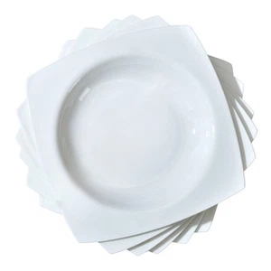 6Pcs Salad Kitchen Plate, Square Plate Sets for Elegant Dining, Microwave Safe - Picture 1 of 12