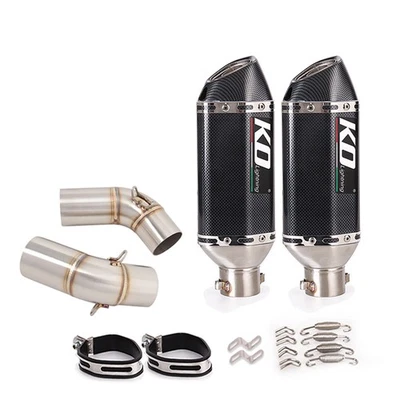 For Ducati Monster 696 695 795 796 1100 Exhaust Mid Link Pipe 51mm Muffler Tips - Image 1 of 4