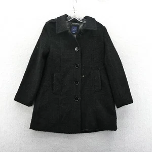 Gap Kids Overcoat Girls XL Size 12 Black Button Up School Preppy Going Out Youth - Picture 1 of 10
