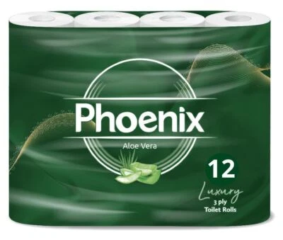 Phoenix Soft Aloe Vera Fragranced Luxury Toilet Rolls Bulk Buy Quilted 3 Ply - Image 1 of 4