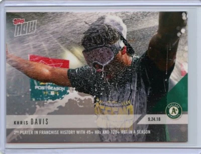 2018 Topps Now Khris Davis #777 2nd Player in A's History with 45+ HRs 120+ RBI - Image 1 of 2