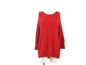 Women’s Cynthia Rowley Sweater Size L Red Long Sleeve Angora Rabbit Hair - Imagen 1 de 7
