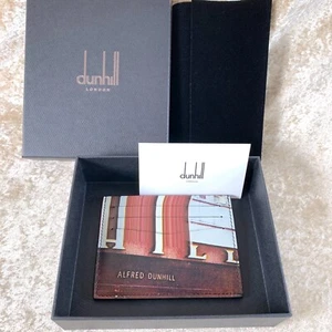 Estuche para tarjetas Alfred Dunhill soporte para identificación cuero hecho en Italia con estuche - Imagen 1 de 17