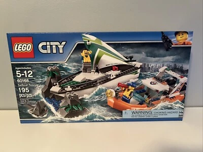 *NEW* LEGO City *SAILBOAT RESCUE* (60168) BOATS FLOAT! Coast Guard Shark RETIRED - Image 1 of 4