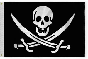 3x5 piedi Calico Jack Rackham Rackam Rackum bandiera pirata Jolly Roger - poliestere - Foto 1 di 1