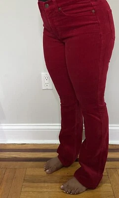 Женские бордовые вельветовые брюки поло Ralph Lauren размер 4 со средней посадкой - Изображение 1 из 4