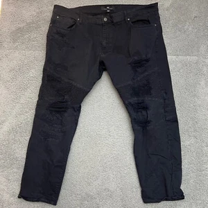 Jordan Craig Legacy Edition Jeans Mens 48x32 Aaron Black Distressed Biker Ripped - Picture 1 of 12