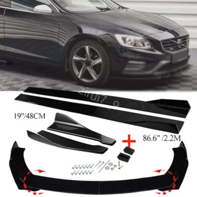Glossy Front Bumper Lip Splitter Side Skirts Rear Lip For Volvo S40 S60 V40 V60 Foto 1 de 4