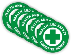 5-pk Health and Safety Committee Member Hard Hat Stickers | Helmet Decals - Picture 1 of 1