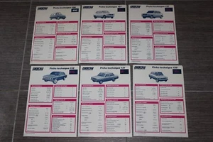 (180bis) 6 fiches techniques FIAT 126 127 128 131 132 - Picture 1 of 1