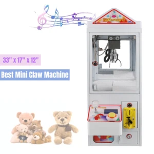 Mini Claw Crane Machine Candy Plush Toy Grabber Flashing Lights Shake-proof - Picture 1 of 17