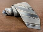 Strawbridge & Clothier Tie - Gray & Gold Geometric Stripes