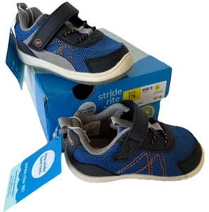 Stride Rite 360 Shoes Boys Carson Blue Washable Fits Med-Wide Feet SIZE 4M NIB - Picture 1 of 7