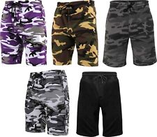 Mens Camo Sweat Shorts Summer Sports Gym Comfortable Lounge Everyday Casual Wear