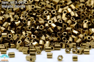Miyuki Hexagon 2 Cut 11/0 Metallic Bronze Hex-0457 - Picture 1 of 1