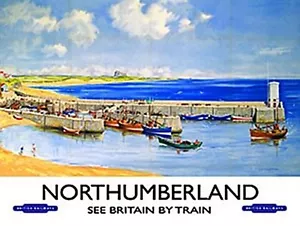 Northumberland old railway ad. large steel sign 400mm x 300mm - Picture 1 of 1