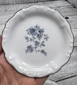 JUEGO VINTAGE 2 GUIRNALDA AZUL JOHANN HAVILAND MANTEQUILLA PATS PORCELANA FLORAL 💙 - Imagen 1 de 11