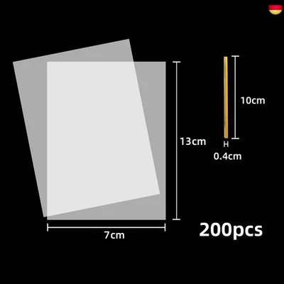 MARKE CHEDIN 200pcs Cellophantüten 21x30/17x25/15x20/10x15cm Süßigkeiten tüten Transparent ke