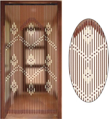 Cortina de cuentas 35x68 pulgadas, madera natural y bambú cortina de cuentas madera con cuentas Foto 1 de 4