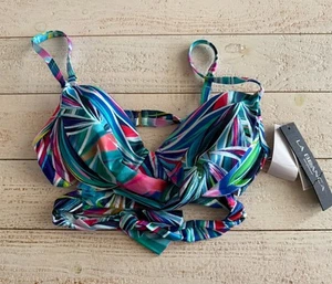 NWT La Blanca Tropical-cross Cross Back Swim Suit Bathingsuit Top  Size 4 Adjust - Picture 1 of 5