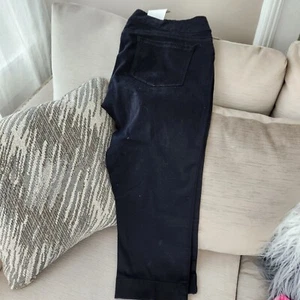 Style & Co womens size L black low rise capri pants jeans jeggings 34" K2 - Picture 1 of 3