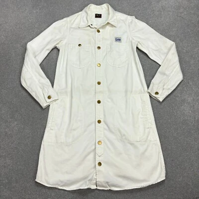 Chaqueta de mezclilla Lee para mujer mediana blanca sanforizada ropa de trabajo occidental sobrecamisa dama Foto 1 de 4