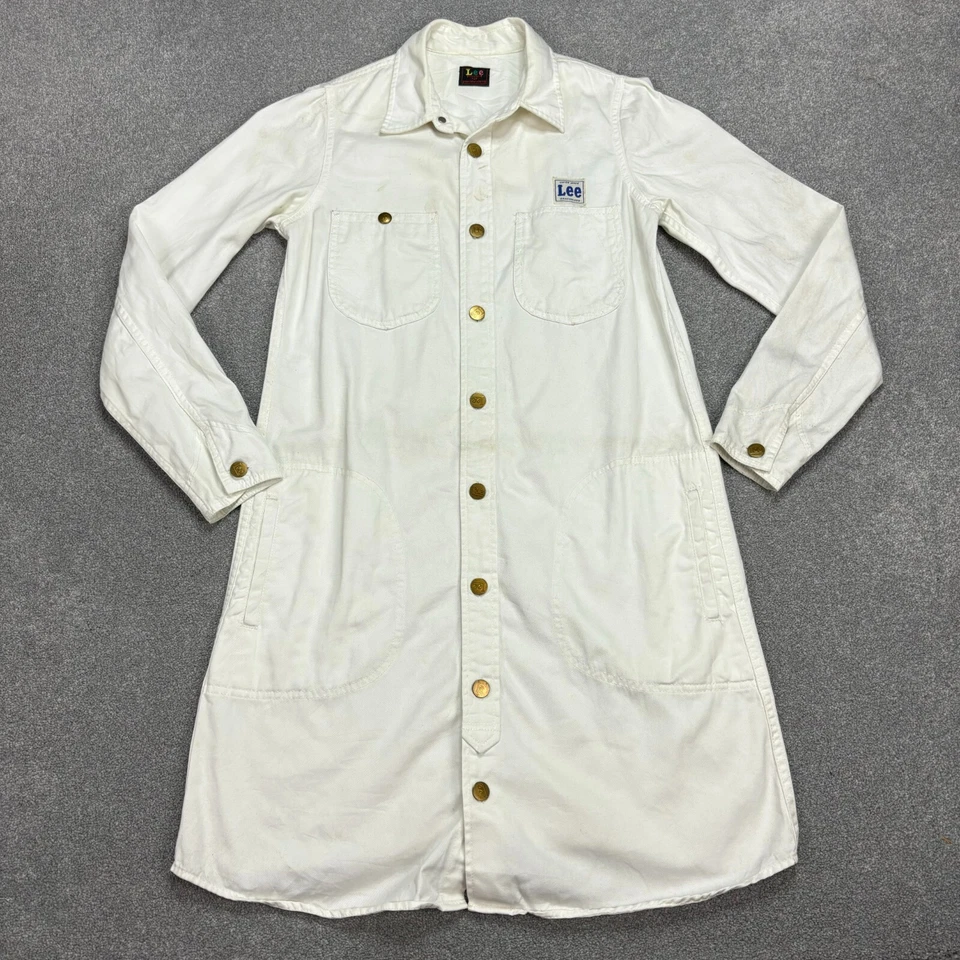 Chaqueta de mezclilla Lee para mujer mediana blanca sanforizada ropa de trabajo occidental sobrecamisa dama Foto 1 de 4
