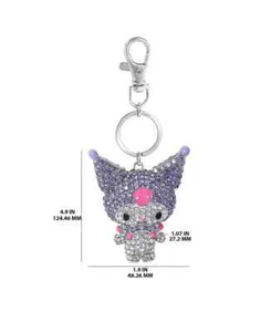 Sanrio Hello Kitty Kuromi Bling Pave Rhinestone Character Keychain Bag Charm NIB - Picture 1 of 4
