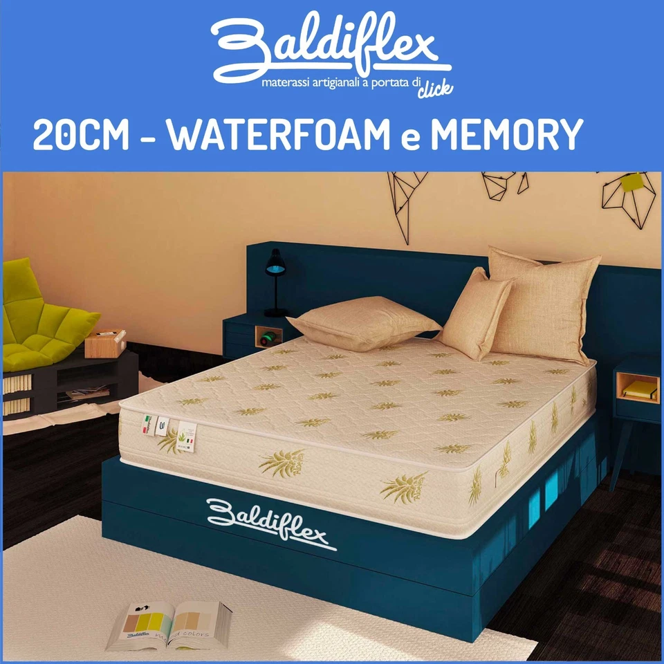 Materasso Memory Foam DUCK 20 Aloe Vera 20cm - Ergonomico, Ipoallergenico - Immagine 1 di 4