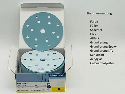 Sia Siaflex 1948 Schleifscheiben Exzenter 150mm Excenter Klett Blue Line Festool