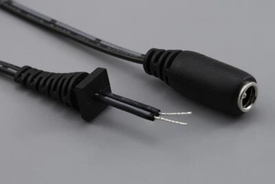 2pcs 5.5 x 2.1mm Barrel Female Jack DC Power Cord w/ Strain Relief, Cable, 3ft - Image 1 of 4
