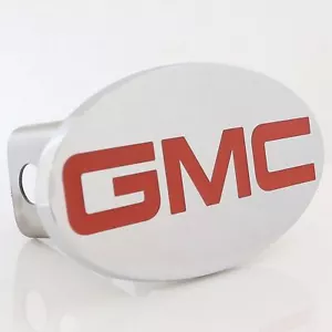 GMC Oval Trailer Hitch Cover Plug (Red on Chrome) - Bild 1 von 4