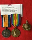 WW 1 BRITISH  MEDALS  PTE TINKLIN  ROYAL MARINES LABOUR CORP