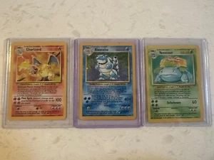 Pokémon 1999 Base Set WOTC Charizard, Blastoise & Venusaur - Picture 1 of 17